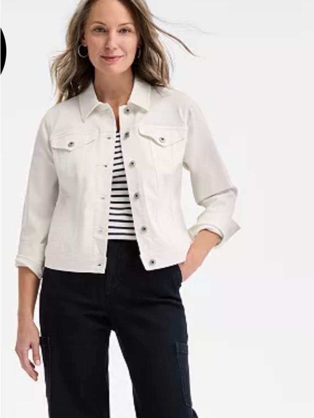 Style & Co. Women's White Denim Jacket